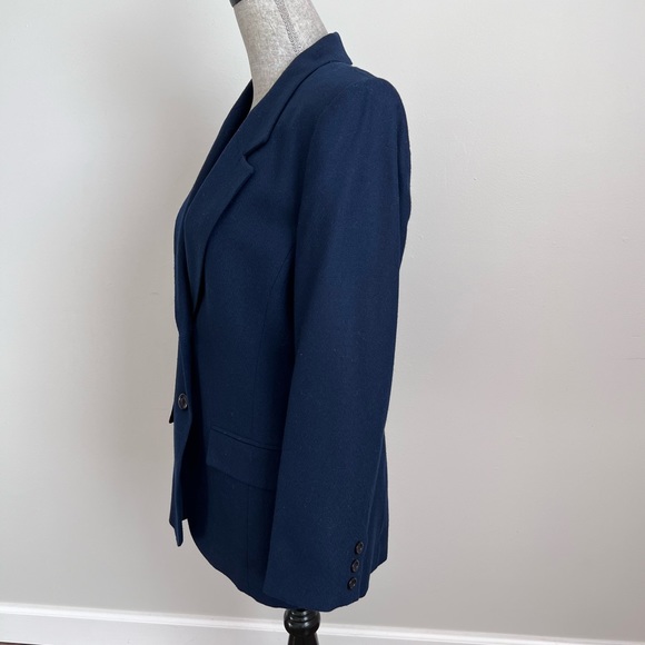 Pendleton Blazer Vintage Classic Virgin Wool Dress Jacket Navy Blue 8 - Picture 7 of 17